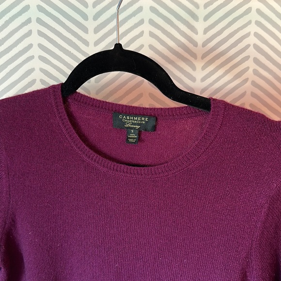 Charter Club Luxury Cashmere Purple Crew Neck Sweater 🍇 - Picture 3 of 6